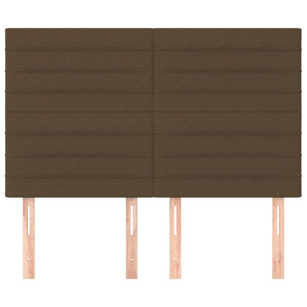 vidaXL Kopfteil Dunkelbraun 144x5x118/128 cm Stoff