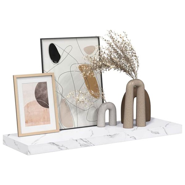 vidaXL Wandregal Wei&szlig; Marmor 90 x 23,5 x 4 cm Holzwerkstoff