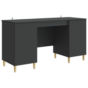 vidaXL Schreibtisch mit Regal Schwarz 142,5 x 50 x 75 cm Holzwerkstoff