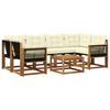 vidaXL Outdoor-Sofagarnitur mit Kissen 7 pcs Natur und Creme