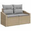 vidaXL Gartensofa-set mit Kissen 6 pcs Beige Poly-Rattan