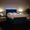vidaXL Boxspringbett mit Matratze Blau 140x200 cm Samt