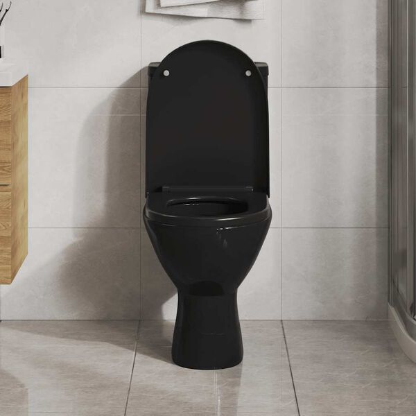 vidaXL Toilettensitz mit Absenkautomatik und Quick-Release Schwarz