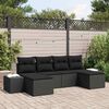 vidaXL Gartensofa-set mit Kissen 6 pcs Schwarz Poly-Rattan