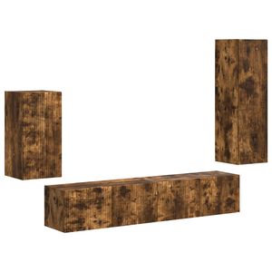 vidaXL TV-Schrankset 4 pcs Ger&auml;ucherte Eiche Holzwerkstoff