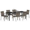 vidaXL Garten Essgruppe mit Kissen 7 pcs Grau Poly-Rattan