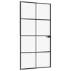 vidaXL Innent&uuml;r Schwarz 102x201,5 cm Hartglas & Aluminium Schlank