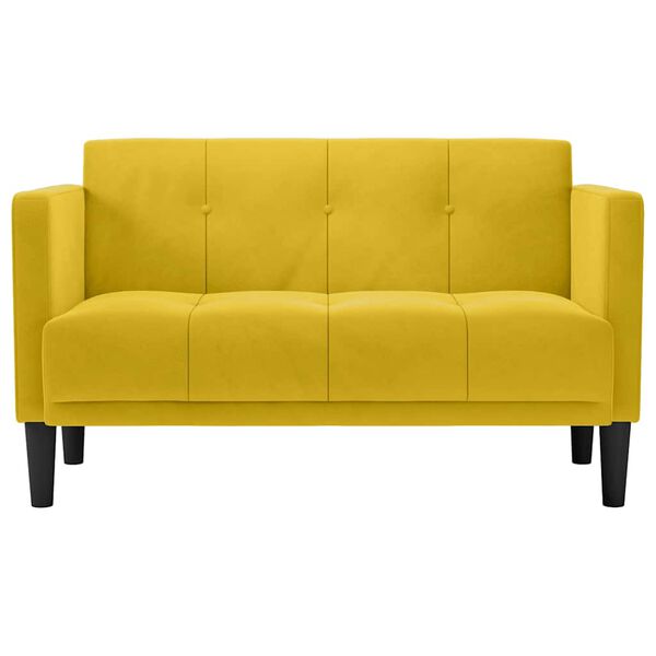 vidaXL Zweisitzer-Sofa Gelb 111 cm Samt