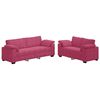 vidaXL 2-teiliges Sofa-Set mit Kissen, weinroter Samt