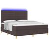 vidaXL LED Boxspringbett mit Matratze Dunkelbraun 180 x 200 cm Stoff
