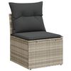 vidaXL 10-tlg. Garten-Sofagarnitur mit Kissen Hellgrau Poly Rattan