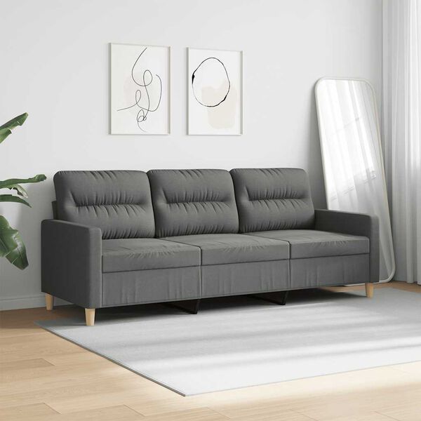 vidaXL 3-Sitzer-Sofa Dunkelgrau 180 cm Stoff