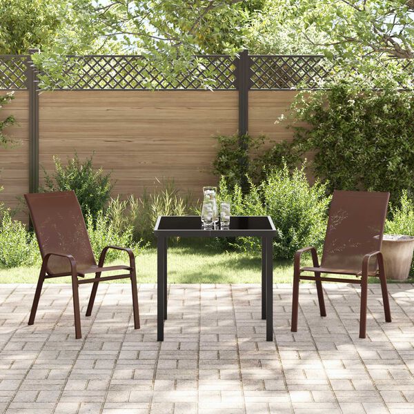 vidaXL Garten Essgruppe 3 pcs Braun und Schwarz