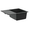 vidaXL Waschbecken Schwarz 560 x 460 mm 80% Quarz und 20% Harz