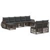 vidaXL Gartensofa-set 9 pcs Grau und Dunkelgrau Poly-Rattan