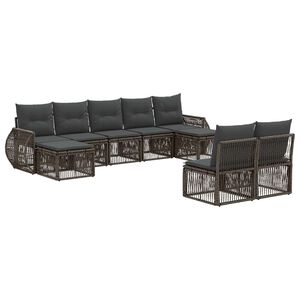 vidaXL Gartensofa-set 9 pcs Grau und Dunkelgrau Poly-Rattan