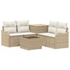 vidaXL Sofa Set 6 stk. Beige und Cremewei&szlig; Polyrattan und Stahl