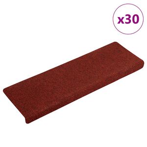 vidaXL Stufenmatten Selbstklebend 30 Stk. 65x21x4 cm Bordeauxrot Rechteckiger Rand