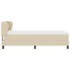 vidaXL Boxspringbett mit Matratze mit Kopfteil Creme 90 x 190 cm Stoff