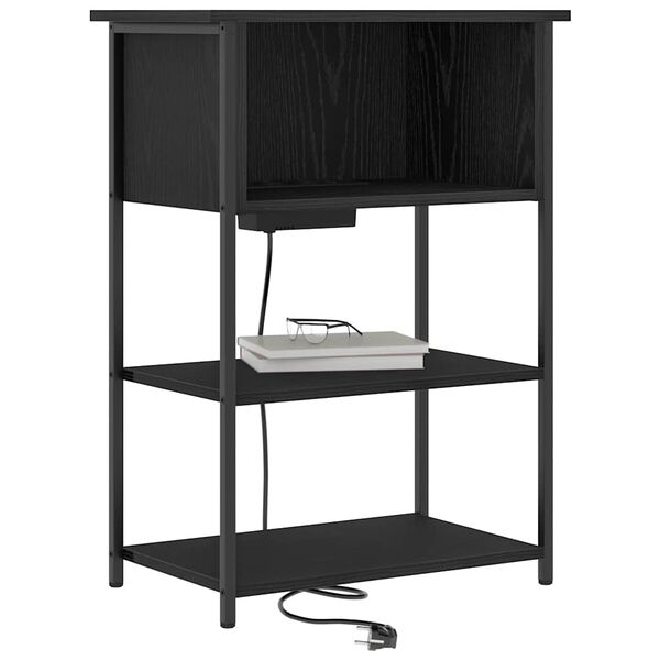 vidaXL Nachttisch Schwarz Eichen-Optik 55 x 31 x 76 cm Holzwerkstoff