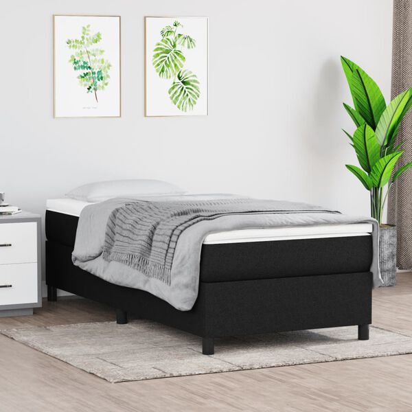 vidaXL Boxspringbettgestell Schwarz 90x190 cm Stoff
