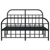 vidaXL Metallbett ohne Matratze mit Fu&szlig;teil Schwarz 160x200 cm