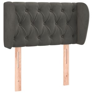 vidaXL Kopfteil mit Ohren Dunkelgrau 83x23x78/88 cm Samt