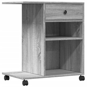 vidaXL Druckerst&auml;nder mit Rollen Grau Sonoma 60x40x68,5 cm