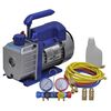 vidaXL Vakuumpumpe Einstufig mit 4-Wege-Verteiler-Manometer Set