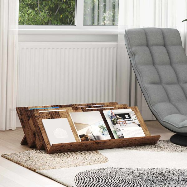 vidaXL Magazinregal mit Regal Altholz 90 x 53 x 28,5 cm Holzwerkstoff