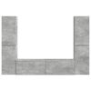 vidaXL TV-Schrankset 6 pcs Beton Grau Holzwerkstoff