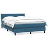 vidaXL Boxspringbett mit Matratze Dunkelblau 160x210 cm Samt