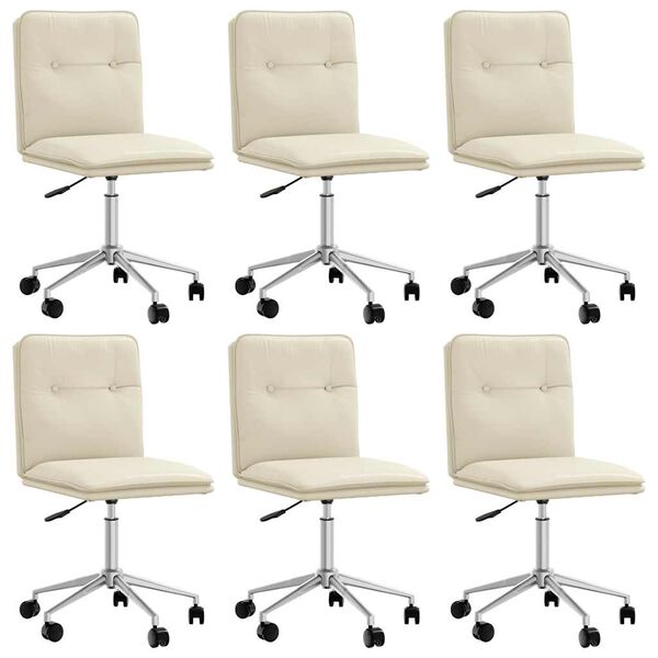 vidaXL Esszimmerst&uuml;hle 6 Stk. Creme Kunstleder