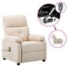 vidaXL Elektrischer Massagesessel Creme Stoff