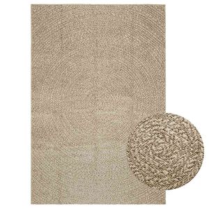 vidaXL Teppich ZIZUR Beige 140x200 cm Jute-Optik Indoor und Outdoor