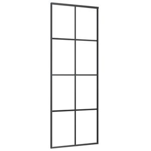 vidaXL Schiebet&uuml;r Aluminium und ESG Glas 76x205 cm Schwarz