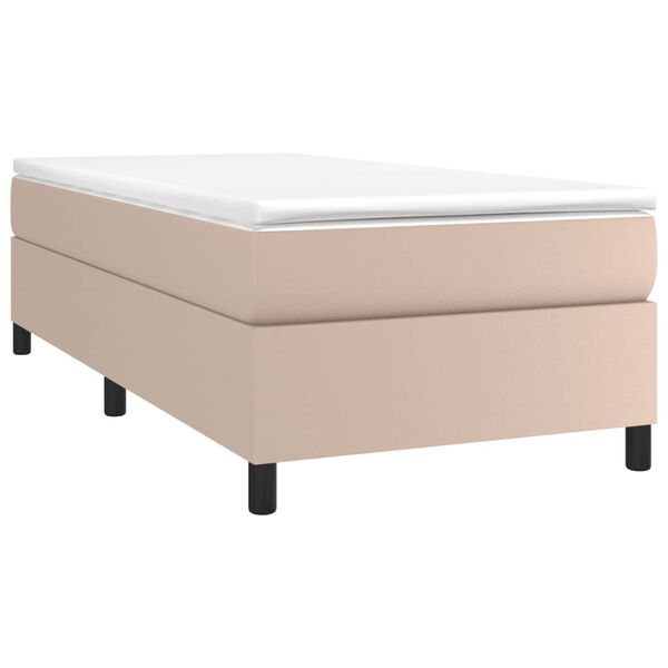 vidaXL Boxspringbett mit Matratze Cappuccino-Braun 90x190cm Kunstleder