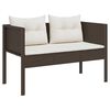 vidaXL Gartensofa-set mit Kissen 6 pcs Braun und Creme Poly-Rattan