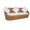 vidaXL 3-Sitzer-Sofa mit Polstern Nat&uuml;rliches Rattan