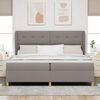 vidaXL Boxspringbett mit Matratze Dunkelgrau 90x190 cm Taupe Stoff