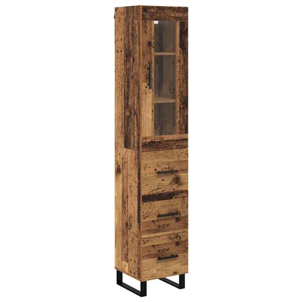 vidaXL Highboard Altholz 34,5 x 34 x 180 cm Holzwerkstoff