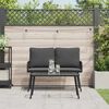 vidaXL Garten Essgruppe mit Kissen 2 pcs Schwarz Poly-Rattan