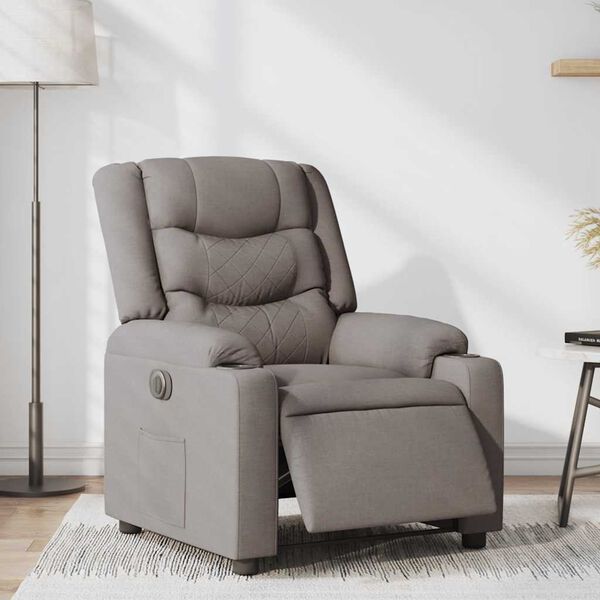 vidaXL Relaxsessel Elektrisch Taupe Stoff
