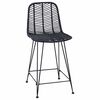 vidaXL Barstuhl 2 pcs Schwarz 44,5 x 54,5 x 97,5 cm Rattan und Eisen