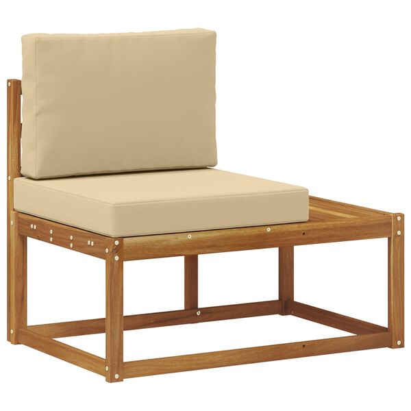 vidaXL Outdoor End Sofa Natur 91 x 63 x 73 cm Massivholz Akazie