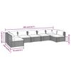 vidaXL 7-tlg. Garten-Lounge-Set mit Kissen Poly Rattan Schwarz