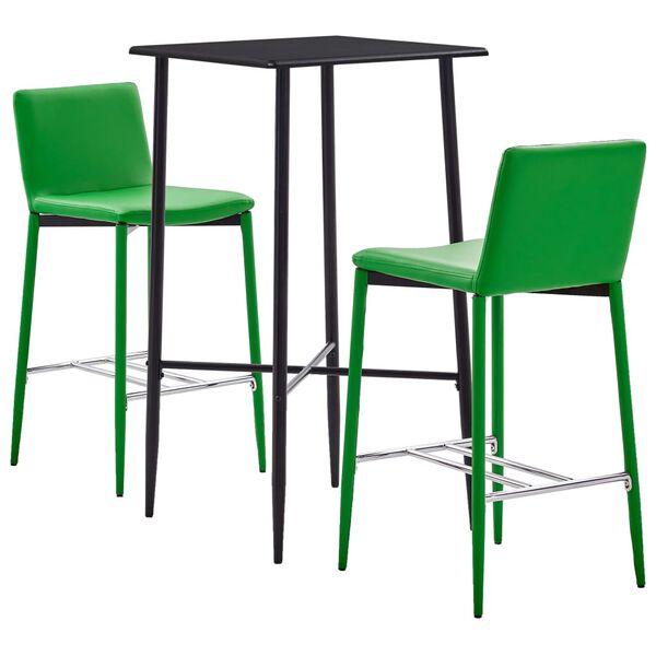 vidaXL 3-tlg. Bar-Set Kunstleder Gr&uuml;n