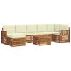 vidaXL Sofagarnituren 8 pcs Natur und Creme Massivholz Akazie