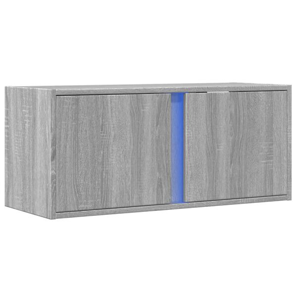 vidaXL TV-Wandschrank mit LED-Beleuchtung Grau Sonoma 80x31x35 cm