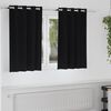 vidaXL Verdunkelungs-Vorh&auml;nge mit Ringen 2 pcs Schwarz 140 x 140 cm